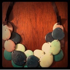 Anthropologie suede tie necklace